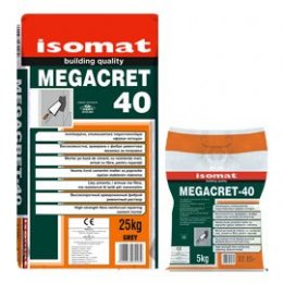 Isomat  Megacret 40 Επισκευαστικό Tσιμεντοκονίαμα Yψηλών Aντοχών, Iνοπλισμένο 25kg Γκρι