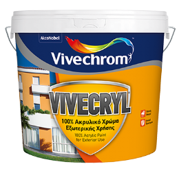 Vivechrom Vivecryl Ακρυλικό Χρώμα Ματ Εξωτερικής Χρήσης Λευκό 750ml