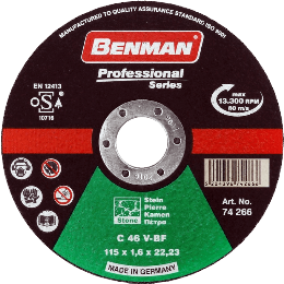 Benman 74290 Professional Series Δίσκος Κοπής Μαρμάρου 115x3x22,23