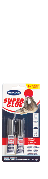 Mercola SUPER GLUE 2 X 3gr Κυανοακρυλική Κόλλα Στιγμής Γενικής Χρήσης