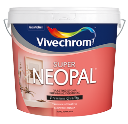 Vivechrom Super Neopal Πλαστικό Χρώμα Κορυφαίας Ποιότητας Λευκό 3lt
