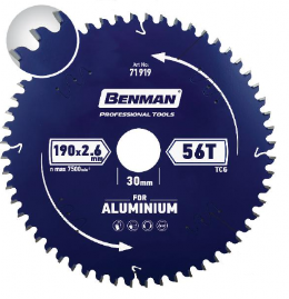 Benman 71919 Πριονόδισκος Για Αλουμίνιο 190x 2.6mm 56T 30mm