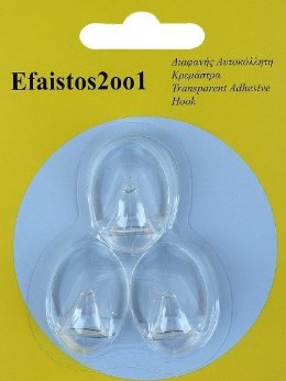 Efaistos2001 2020-OT Διαφανής Αυτοκόλλητη Κρεμάστρα